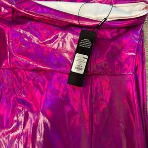 Metallic pink midi dress